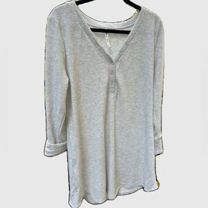 Women's Soma Grey V-Neck waffle knit sleep dress